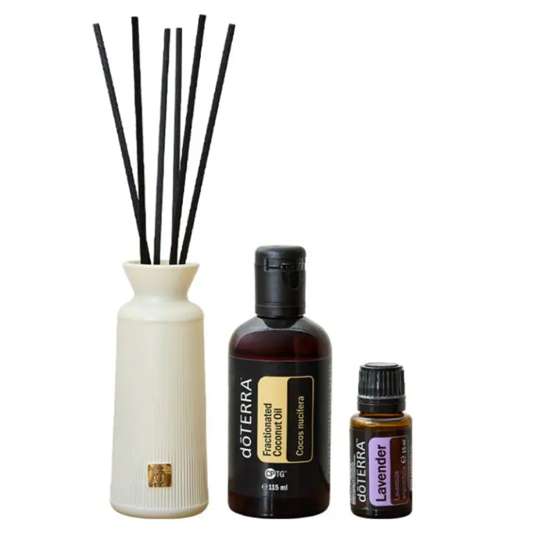 doTERRA Lavender 15 ml, Gefractioneerde Kokosolie en Reed Diffuser Set